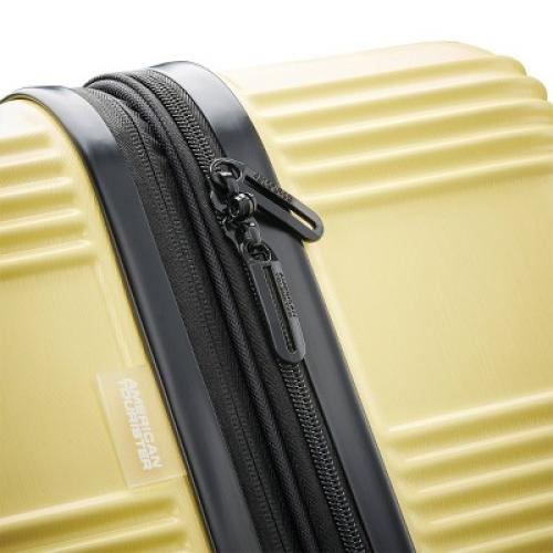 American Tourister NXT Checkered Hardside Carry On Spinner Suitcase - Yellow