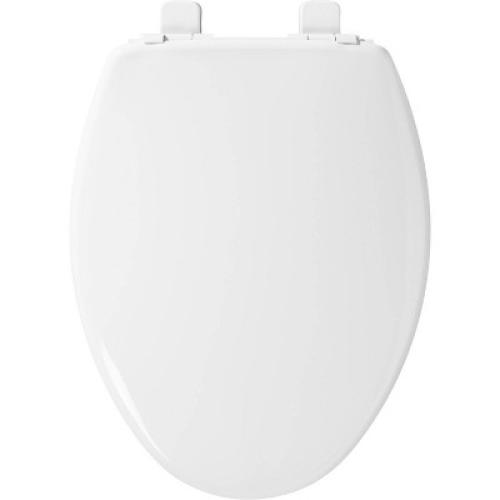 Mayfair by Bemis Little2Big Never Loosens Elongated Plastic Children's Potty Training Toilet Seat with Slow Close Hinge - White