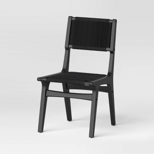 Ceylon Woven Dining Chair Black (FA) - Threshold ?: Rubberwood Frame, Metal Hardware, No Assembly Required