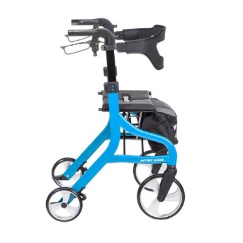 Color Blue Drive Medical Nitro Sprint Rollator - Tall, Folding, Adjustable Height - Blue
