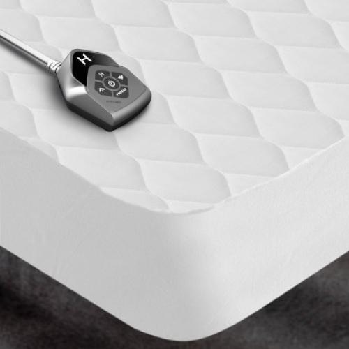 Biddeford Twin Electric Heated Quilted Mattress Pad: 10 Heat Settings, Cotton Blend, Machine Washable