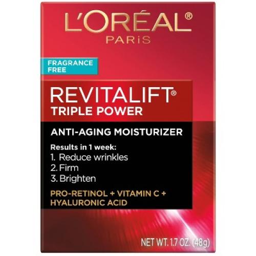 1.7oz L'Oreal Paris Revitalift Triple Power Fragrance Free Anti-Aging Face Moisturizer - 1.7oz