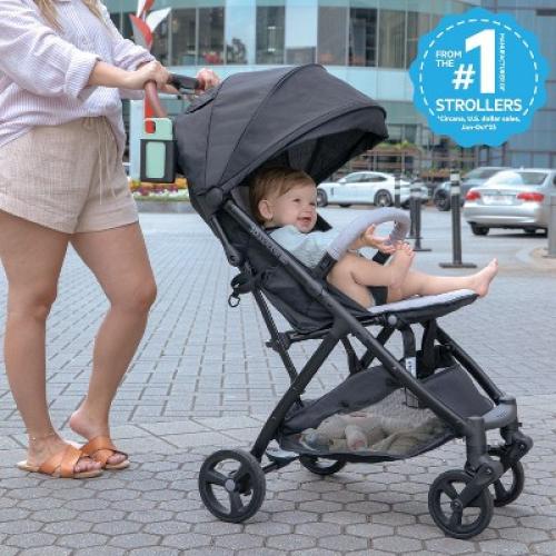Ingenuity 3Dquickclose CS  Compact Fold Stroller - Black: Metal Frame, 5-Point Harness, EVA Tires, Single Configuration ‼️could be missing or broken parts ‼️