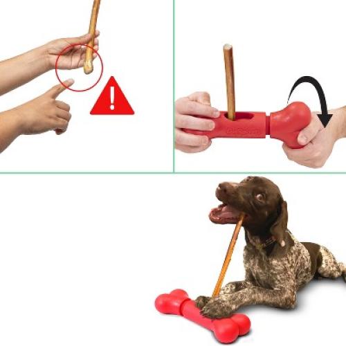Red 8 GoSports Chew Champ Bully Stick Holder for Dogs - 8 Inch