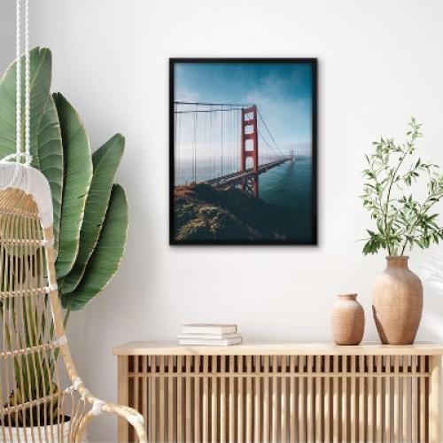 Americanflat 14x18 Picture Frame with Polished Plexiglass, Streamline Collection, Thin Border Picture Frame for Wall Display, , Black