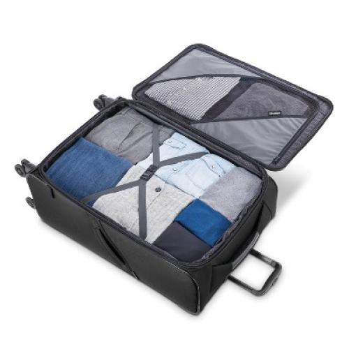 American Tourister Phenom Softside  Checked Spinner Suitcase - Black