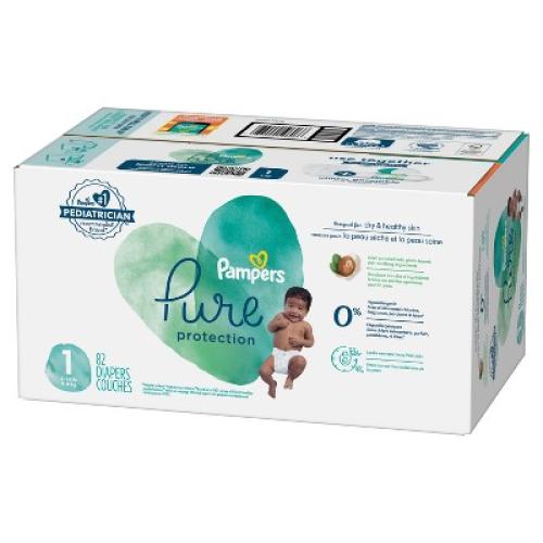 Pampers Pure Protection Diapers Super Pack - Size 1 - 82ct