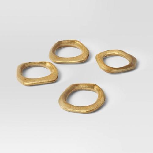 4pk Napkin Rings Brass Finish - Threshold™ ‼️One Is Missing‼️