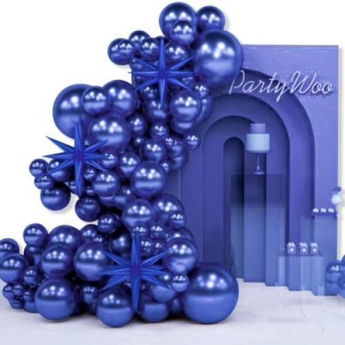 PartyWoo Balloon Arch Kit Navy Blue Starburst Spike 22 Inch 18 12 10 5 Inch 110 pcs