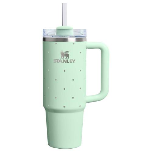 Stanley 30 oz Stainless Steel H2.0 FlowState Quencher Tumbler Peppermint Polka Dot