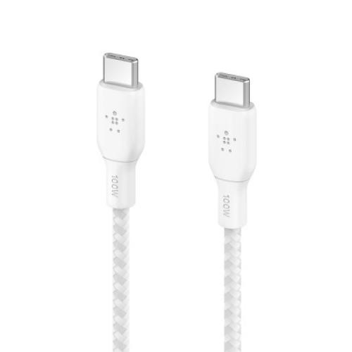 Belkin Braided 100W USB-C 2.0 6.6ft Cable - White