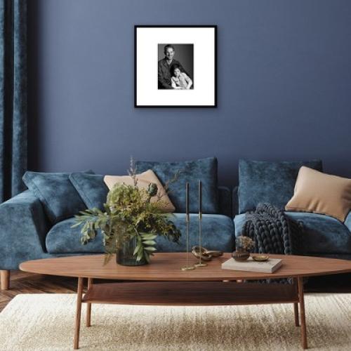 Americanflat 24x24 Picture Frame with Polished Plexiglass - Use as 11x14 Frame with Mat or 24x24 Frame Without Mat - Streamline Collection - Black