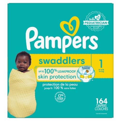 Pampers Swaddlers Active Baby Diapers Enormous Pack - Size 1 - 164ct