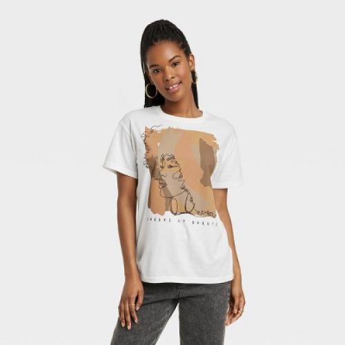 Size XXS Women's Shades of Beauty Short Sleeve Graphic T-Shirt - Cream