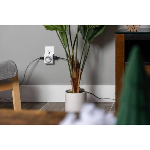 GE Indoor Mechanical Timer 24hr 2-Polarized Outlet Big Button White: Push Button, No Assembly, 1-Year Warranty, PET Material 2pk