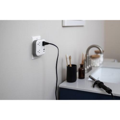 GE 3-Outlet Surge Tap with USB 980J 1 USB-A 1 USB-C 3.4A 17W White