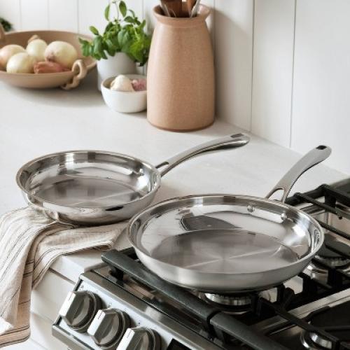 Cuisinart Classic 10 & 12 Stainless Steel 2pk Skillet Set Silver