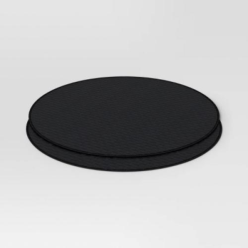 2pk Textured Faux Leather Charger Black - Threshold™