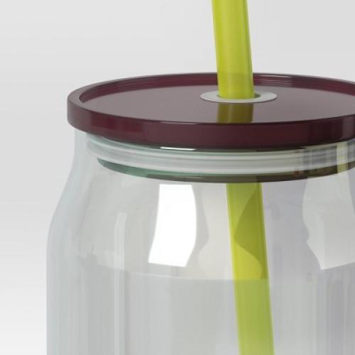17oz Glass Kindness Straw Tumbler Iridescent - Room Essentials™ - set of 2