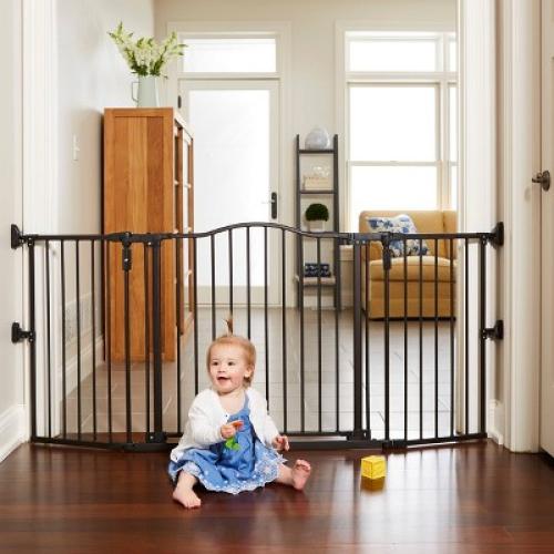 Size 38 1/3 -72 Color Bronze Toddleroo by North States Gathered Home Baby Gate - Matte Bronze -  38.3-72 Wide