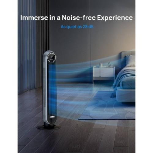Dreo Nomad 36 Quiet Bladeless Oscillating Tower Fan Black/Silver