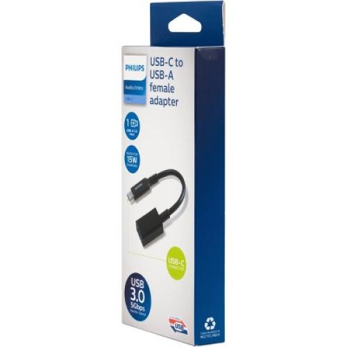 Philips 6 USB-C to USB 3.1 Female Adapter Black