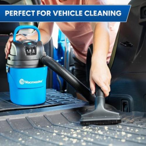 Vacmaster 1.5gal Wet/Dry Vac with Bonus Car Nozzle: Portable Electric Shop Vacuum, Multi-Surface, 600W, Corded