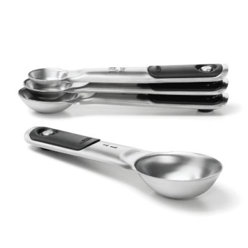 OXO 4pc Stainless Steel Magnetic Measuring Spoons Black