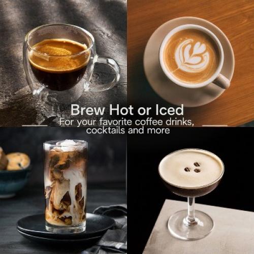 DeLonghi Dedica Duo Espresso and Cold Brew Machine with Milk Frother for Hot & Iced Coffee, Cappuccinos, Lattes & More Stainless Steel