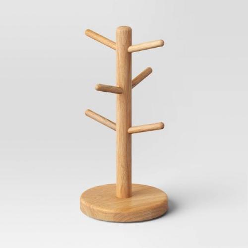Wood Tree Mug Rack Brown - Threshold™: Freestanding Kitchen Organizer, 15 Height, Spot Clean, 1.212 lbs