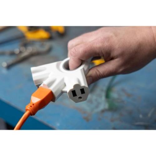 GE Size 50' 3-Outlet EZGrip Grounded Indoor-Outdoor Extension Cord White