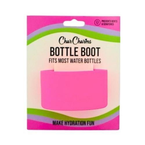 CharCharms Water Bottle Boot Hot Pink: Silicone Boot, Dishwasher-Safe, Drinkware Accessory for Hot & Cold Beverages