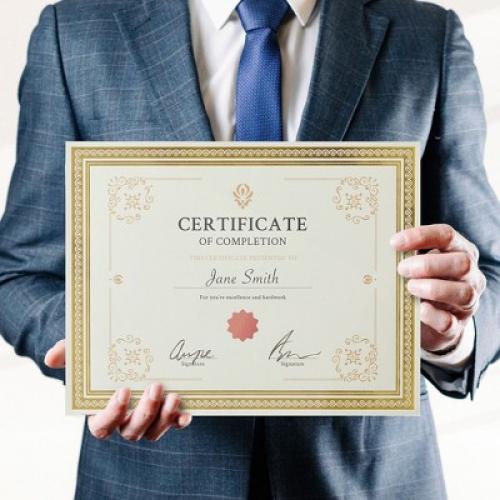 Juvale 50 Sheets Gold Foil Award Certificate Paper 8.5 x 11 for Printing - Blank Cardstock for Graduation Diploma (Ivory)