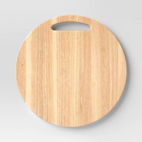 15.98x15.98 Rubberwood Round Serving Platter Brown - Threshold™: Meat & Cheese Platter, Hand Wash, 1 Piece