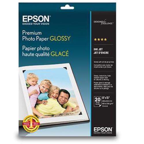 Epson Premium Photo Paper Glossy, 8 x 10, 20 sheets