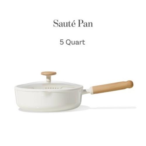 Carote 5qt Ceramic Nonstick Saute Pan with Lid Cream