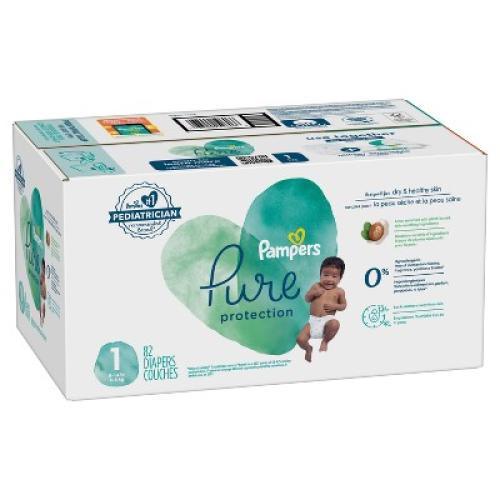 Pampers Pure Protection Diapers Super Pack - Size 1 - 82ct
