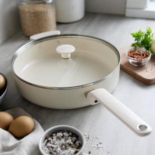 GreenPan Rio Advanced 5qt Ceramic Nonstick Saute Pan with Lid Cream