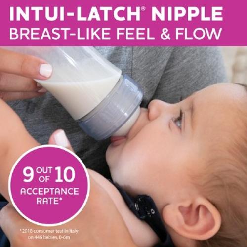 Chicco Duo Deluxe Hybrid Baby Bottle Gift Set with Invinci-Glass Inside/Plastic Outside - Gray - 10pc