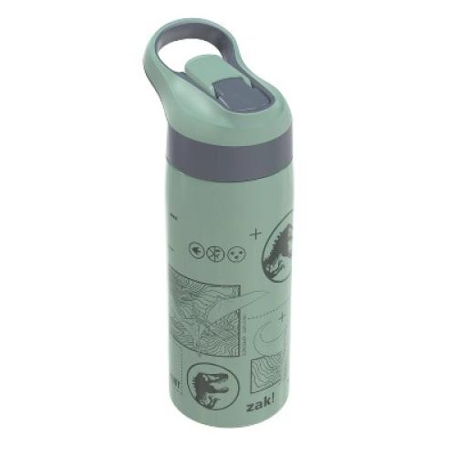 Zak Designs 19oz Jurassic World Stainless Steel Double Wall Vacuum Riverside Water Bottle Green