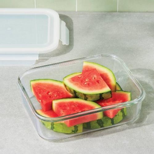 8 Cup Glass Food Storage Container Clear - Figmint™: Glass Container with Lid, Dishwasher & Microwave Safe