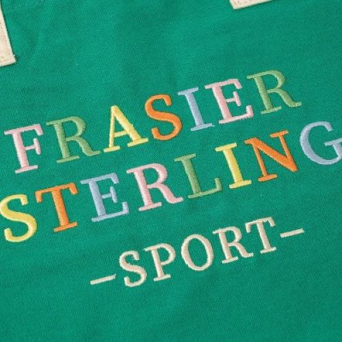 Frasier Sterling Sport Rainbow Logo Tote Bag Cream/Green: Cotton Canvas Handbag