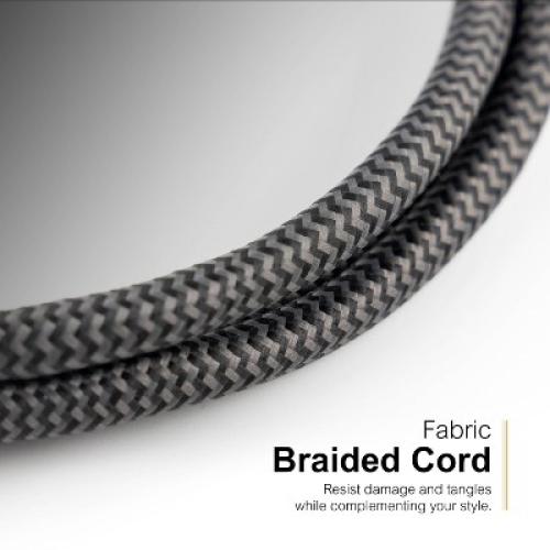 Size 8 ft GE 12-Outlet Surge Protector 3540J 8' Braided Cord Black/Gray: Extension Cord, Outlet Extender, Multiple Plug-in Outlets