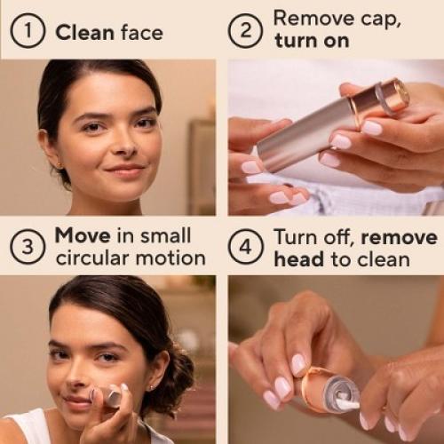 Finishing Touch Flawless Facial Hair Remover Electric Razor for Women - Coral
