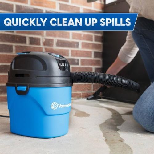 Vacmaster 1.5gal Wet/Dry Vac with Bonus Car Nozzle: Portable Electric Shop Vacuum, Multi-Surface, 600W, Corded