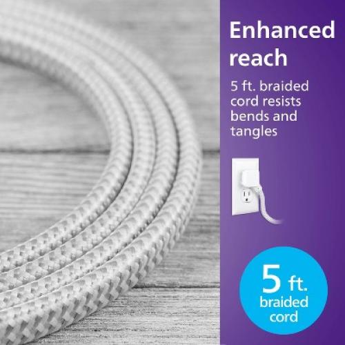 Philips Desktop Charging Station 2 USB-A 1 USB-C 2 Outlet 5ft Cord - White