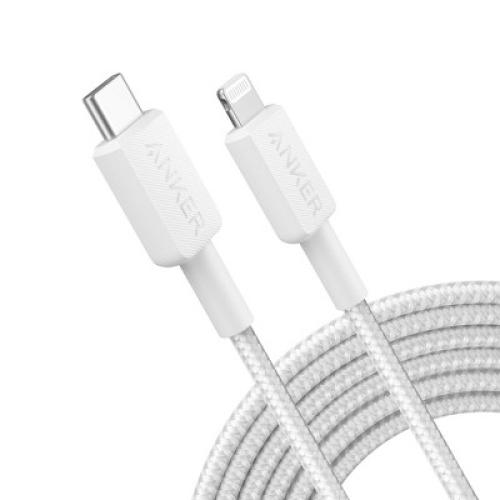 Anker 10' Braided Lightning to USB-C Fast Charging Cable - White