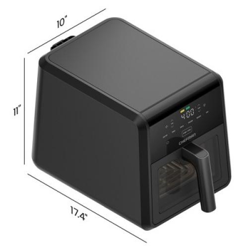 Chefman TurboFry 6-in-1 Air Fryer, Powerful DC Motor Heats to 450°F, 7-Quart Nonstick Basket - Black