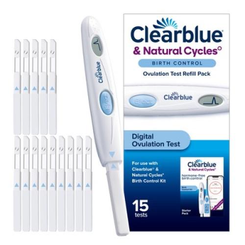 Clearblue & Natural Cycles Hormone-Free Birth Control Digital Ovulation Test Refill Pack - 15ct