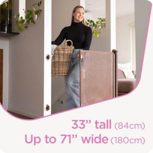 Perma Child Safety 71x33 Retractable Baby Gate 3120 - Brown